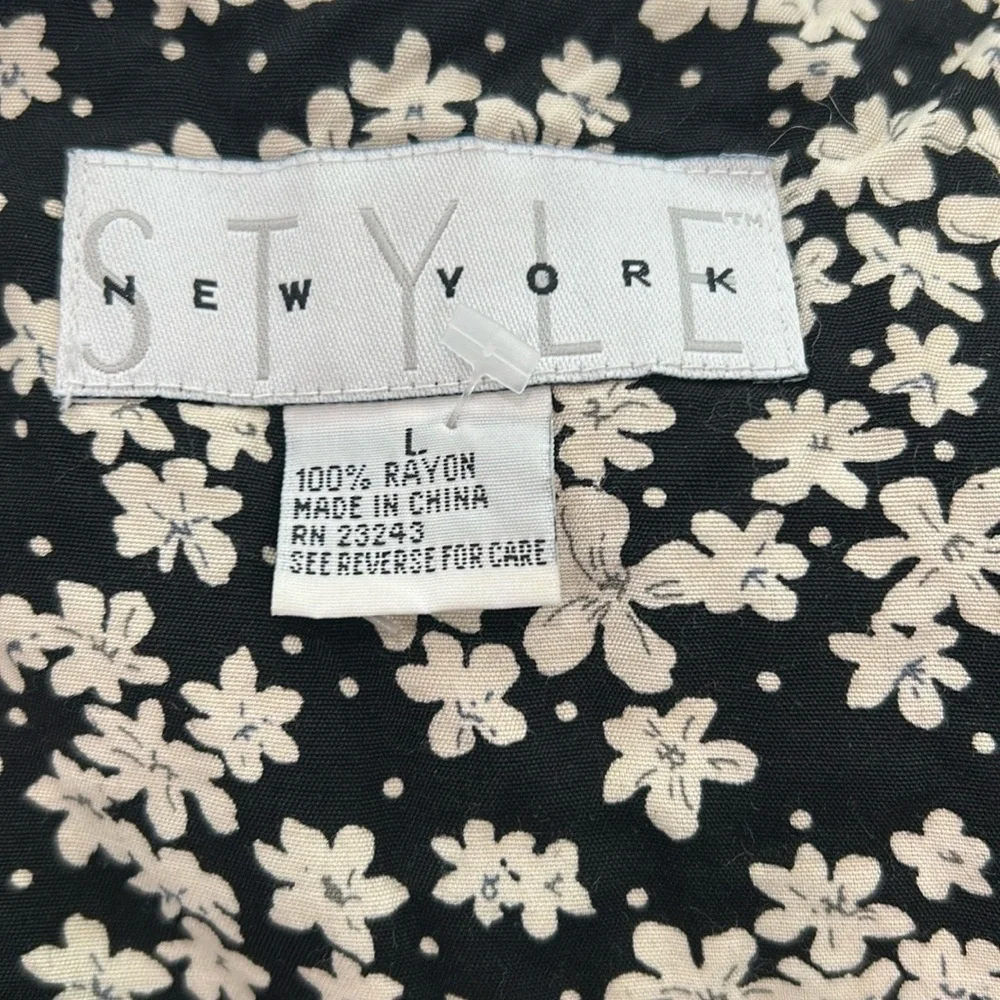 Vintage Style New York Floral Black and White Romper